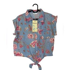 Highway Cropped Floral Top Size Small New With Tags